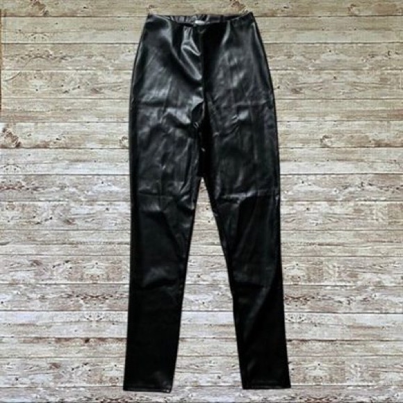 Pants - Sleek Black Faux Leather Pants